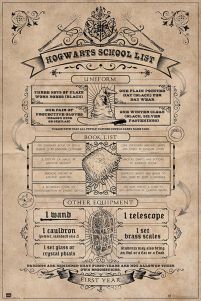 Harry Potter Hogwarts School List - plakat