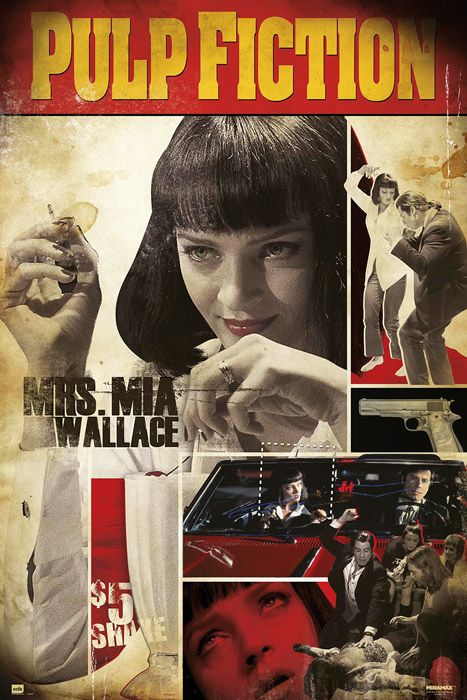 Detalles acerca de   Pulp Fiction Uma Thurman Mia Wallace fumar póster de la película de 24" X 36" mostrar título original 