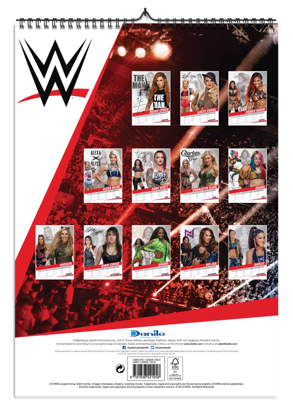 WWE Kalendarz na ścianę 2020 z World Wrestling Women sklep Nice Wall