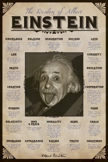 Plakat z niemieckim fizykiem Alertem Einsteinem