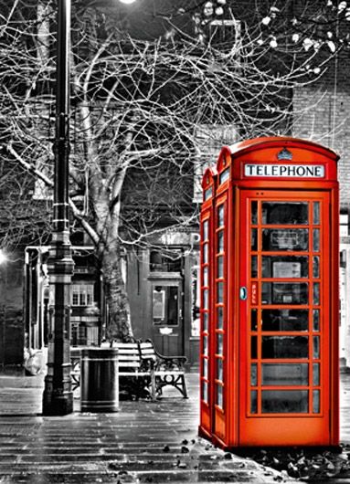 fototapeta z budką telefoniczną na ulicach Londynu