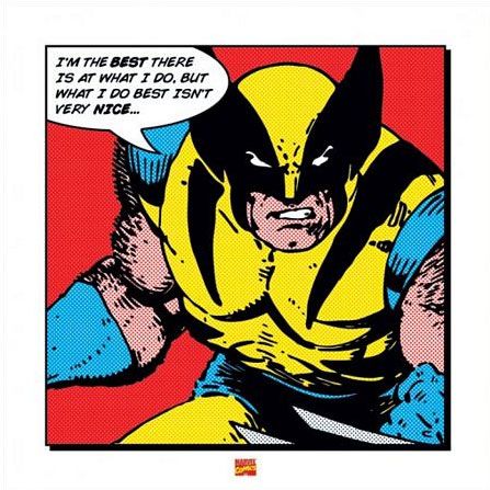 Komiksowa reprodukcja przedstawiająca Wolverine'a