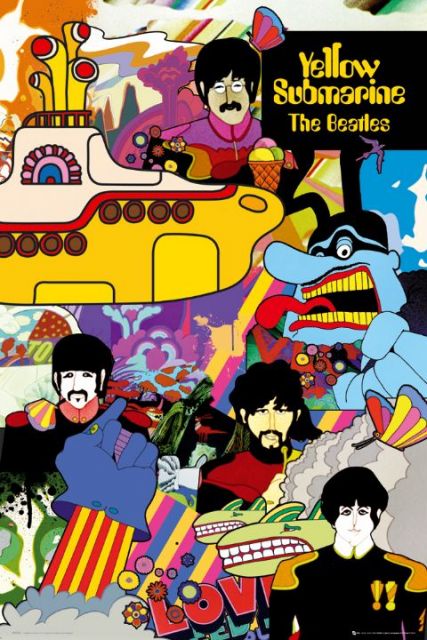 The Beatles Yellow Submarine - plakat rysunkowy