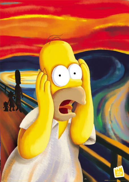 Plakat Simpsons Scream parodiujący obraz Krzyk, Munch