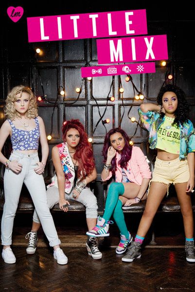 plakat Little Mix z członkiniami zespołu Perrie Edwards, Jesy Nelson, Leigh-Anne Pinnock, Jade Thirlwall