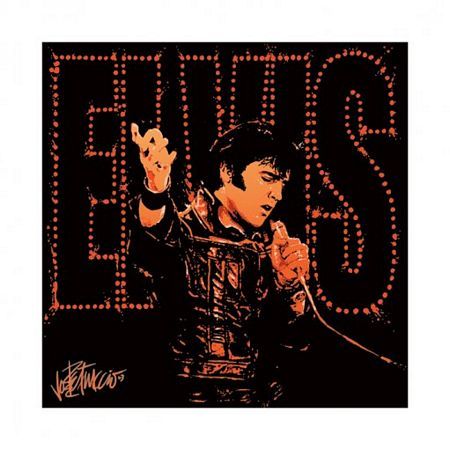 Reprodukcja na ścianę z Elvisem Presleyem podczas koncertu