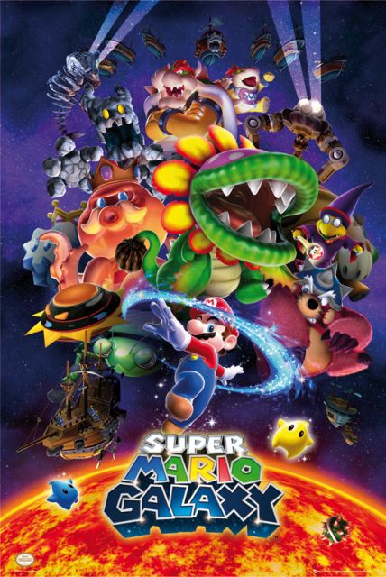 plakat dla dziecka z gry super mario galaxy, Nintendo