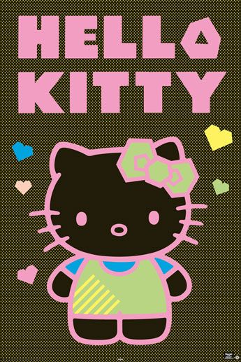 plakat z sympatycznym kotkiem z bajki Hello Kitty
