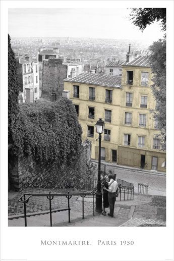 plakat z widokiem na Montmartre w Paryżu