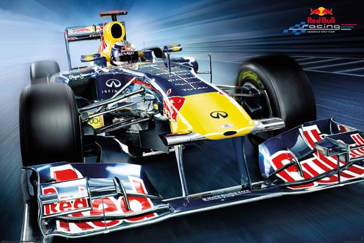 plakat z bolidem formuły 1 zespołu Red Bull Racing