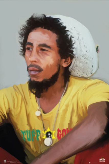 plakat na ścianę o wymiarach 61x91,5 cm będący namalowanym portretem Boba Marleya