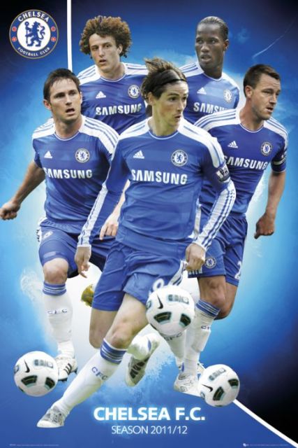 plakat z piłkarzami Chelsea na sezon 2011/12