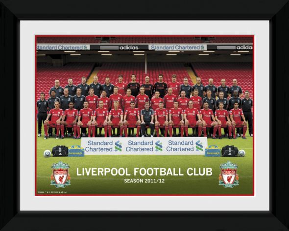 Liverpool Team Photo 11/12 - obraz w czarnej ramie