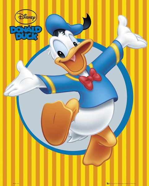 plakat z Kaczorem Donaldem z wytwórni Disney