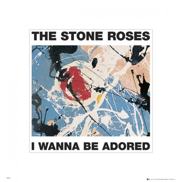 Reprodukcja z okładką albumu The Stone Roses