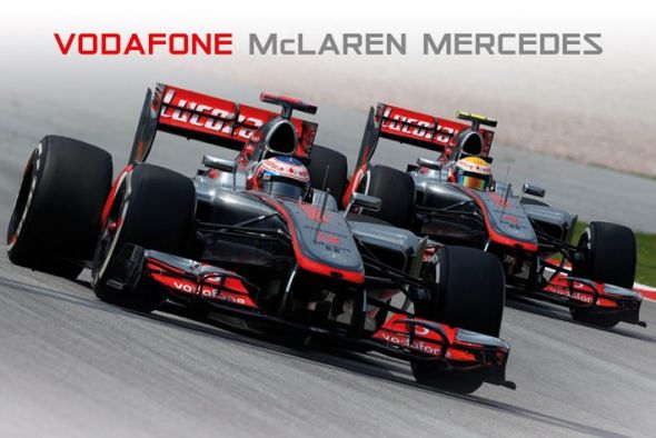 plakat z blidami Mclaren Mercedes Vodafone w formule 1