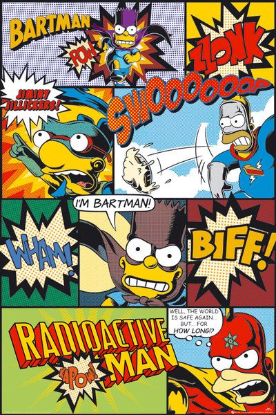 komiksowy plakat do filmu animowanego The Simpsons