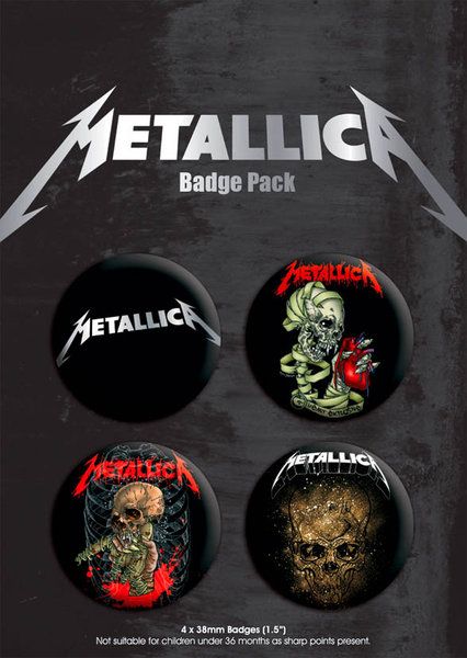 Metallica Skulls - zestaw 4 przypinek