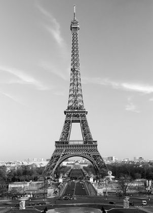 czarno biała wieża eiffel w Paryżu, fototapeta na ścianę