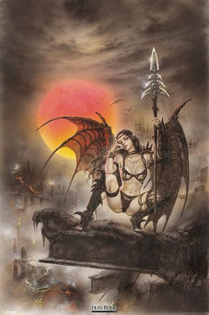 plakat Black Tinkerbell z kobietą demonem autorstwa Luisa Royo