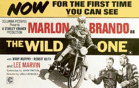 Typograficzny plakat na ścianę z filmu The Wild One w której rolę główną grał Marlon Brando