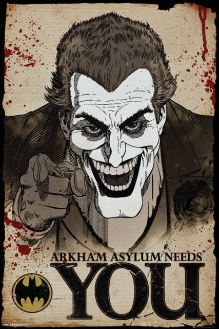 plakat z Batman Arkham Asylum Joker Needs You