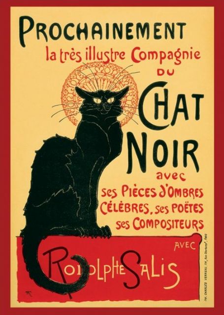 Słynny plakat kabaretu Le Chat Noir autorstwa Théophile Alexandre Steinlen