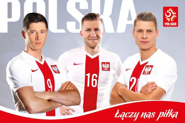 Oficjalny plakat na ścianę z piłkarzami Lewandowski, Błaszczykowski i Piszczek
