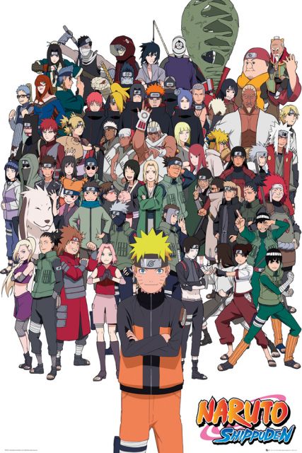 plakat bohaterów serii anime Naruto Shippuden