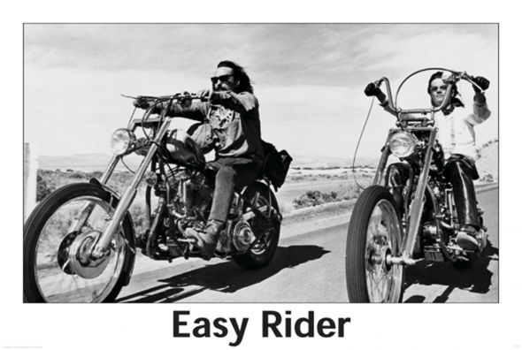 plakat filmowy Easy Rider z Peterem Fondą i Dennisem Hopperem