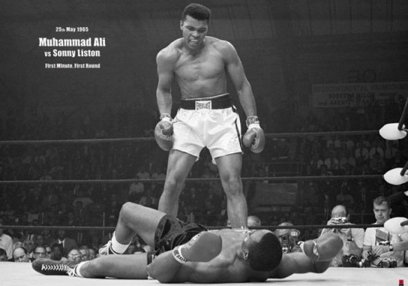 plakat ''firts minute, first round'' Muhammad Ali vs Sonny Liston 25 may 1965
