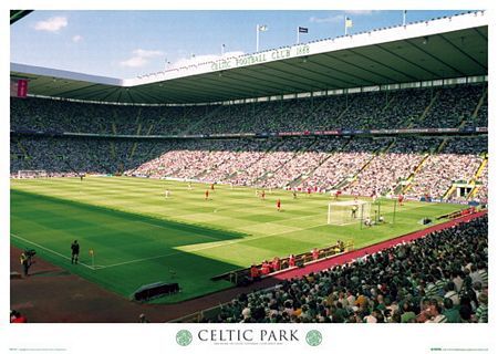 plakat z widokiem na stadion drużyny piłkarskiej Celtic