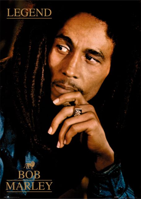 plakat o wymiarach 61x91,5 cm przedstawiający portret zamyślonego Boba Marleya