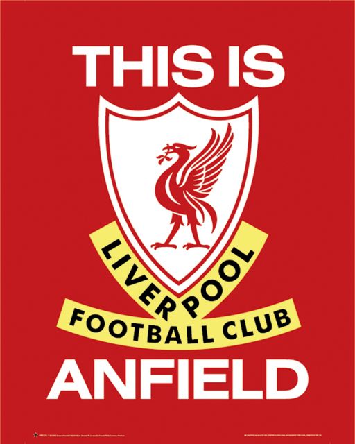 Liverpool this is anfield - plakat z godłem klubu