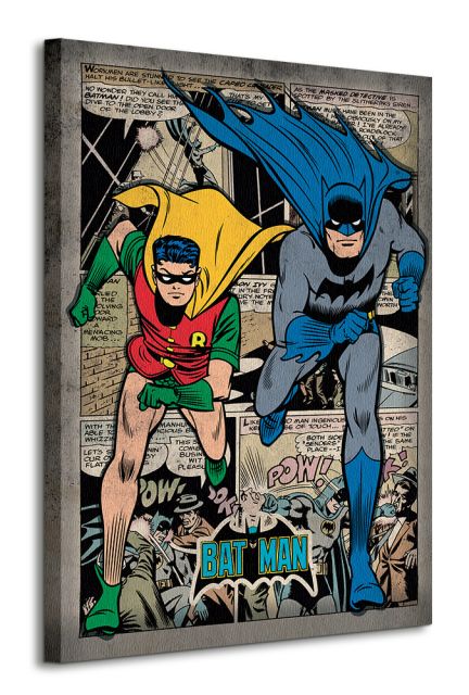 Obraz na płótnie przedstawia Batmana i Robina