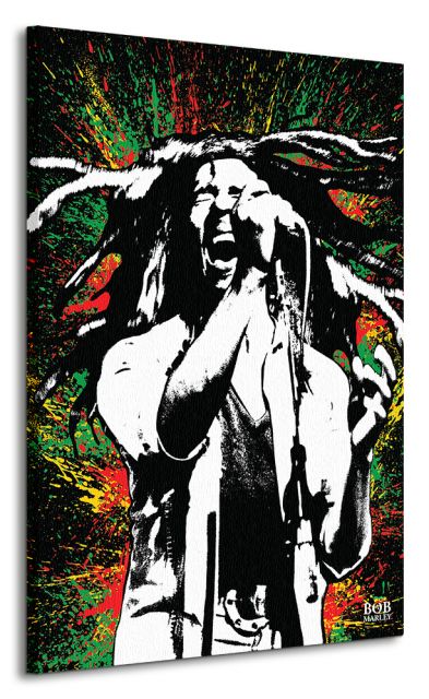 Obraz na płótnie przedstawia Boba Marleya