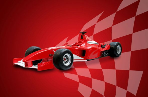 fototapeta przedstawiająca czerwony bolid Formuły 1