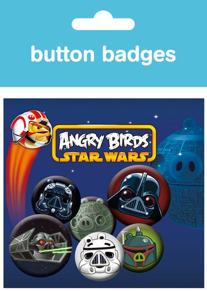 Zestaw przypinek równej wielkości z gry Angry Birds Star Wars