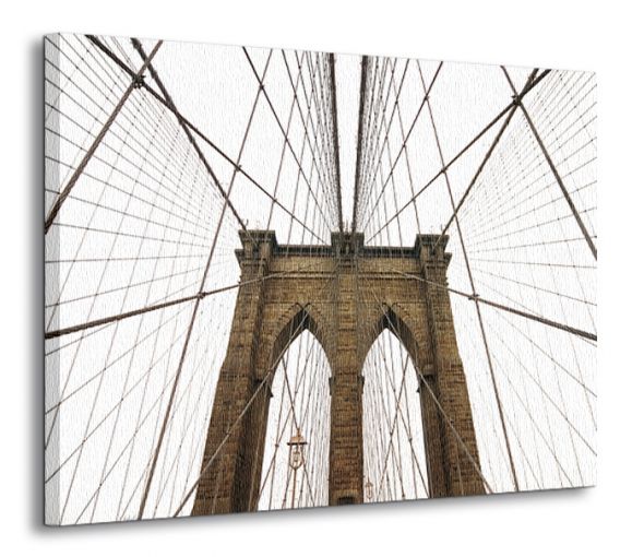 obraz na płótnie z filarem i siecią lin Brooklyn Bridge