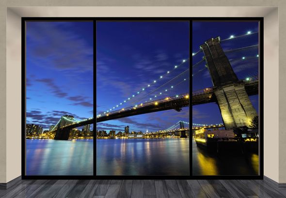 Ogromna fototapeta ścienna z kolekcji Nice wall z widokiem na most Brukliński