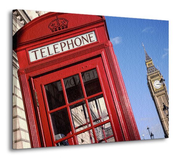 perspektywa canvasu z Big Benem i czerwoną budką telefoniczną