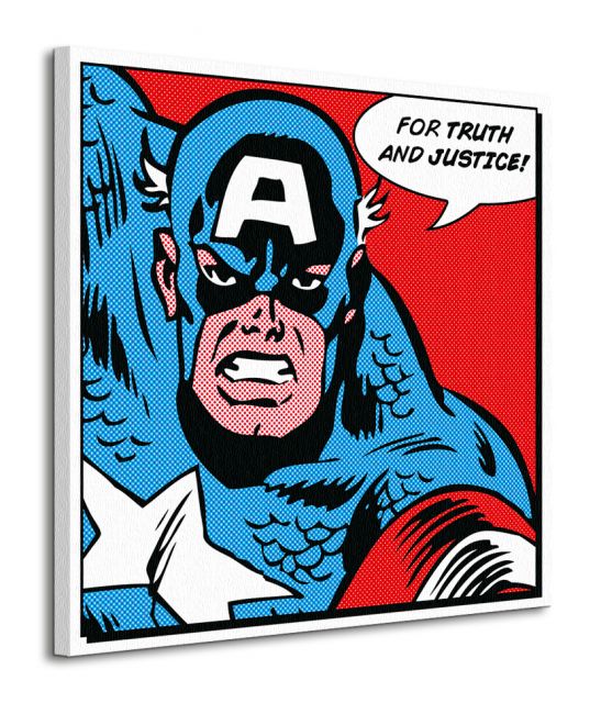postać z komiksu Capitan America na płótnie