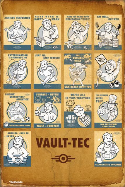 plakat na ścianę Fallout 4 Vault Tec Compilation