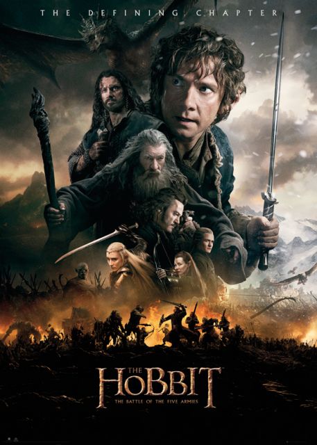 plakat ''the battle of the five armies'' z filmu the hobbit