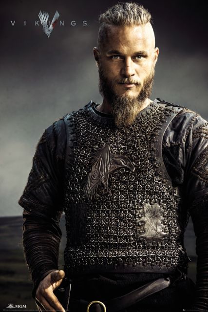 Plakat z serialu Wikingowie na którym jest Ragnar Lothbrok