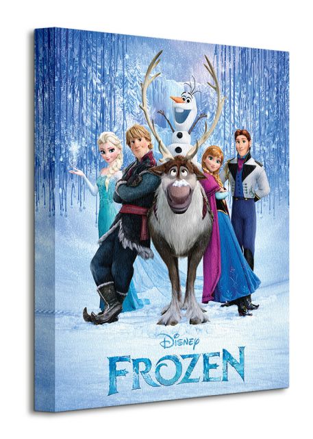 Obraz 30x40 przedstawia wszystkie postacie z filmu Frozen Disneya