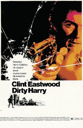 plakat z filmu Brudny Harry z Clintem Eastwoodem