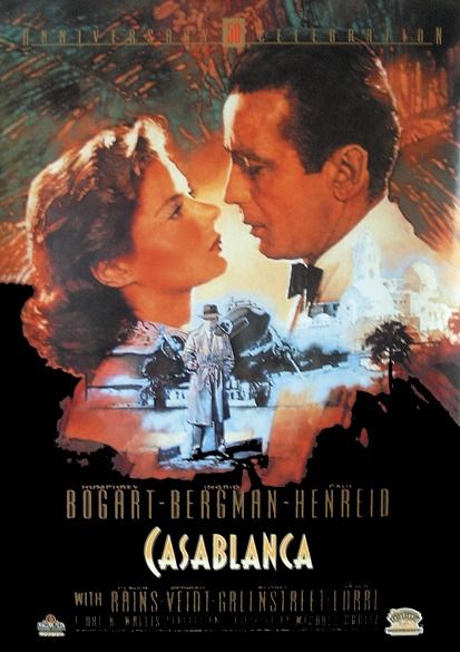 plakat z filmu Casablanca z okazji 50 rocznicy premiery filmu