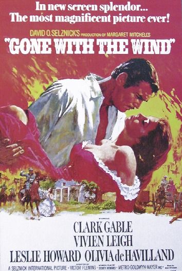 plakat filmowy gone with the wind z clark gable i vivien leigh