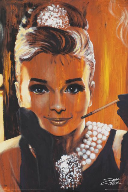 plakat z aktorką Audrey Hepburn Fishwick Breakfast